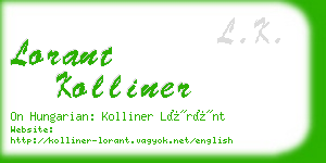 lorant kolliner business card